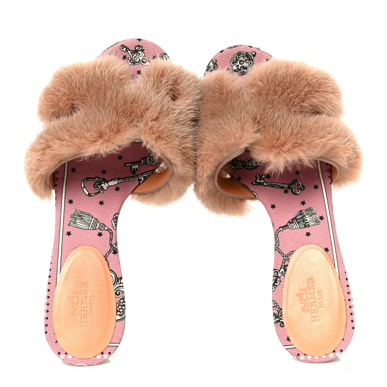 Hermes Mink Fur Oasis Sandals 35 Granit Pink 2 of 9