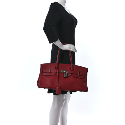 Hermes Taurillon Clemence JPG Shoulder Birkin 42 Rouge Casaque 2 of 10