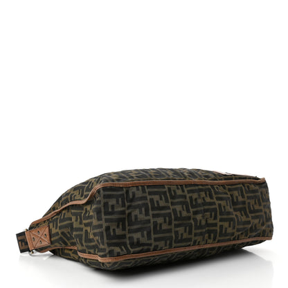 Fendi Zucca Vitello Patchwork Shoulder Flap Bag Tobacco Sabbia 3 of 4