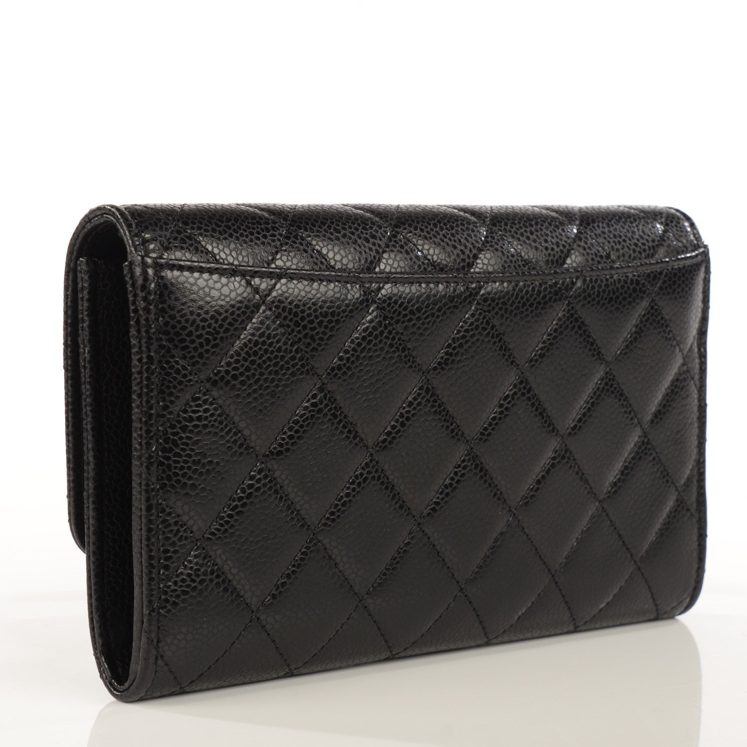 Chanel Caviar Quilted Wallet With Chain Black 3 of 9
