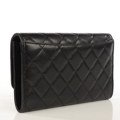 Chanel Caviar Quilted Wallet With Chain Black 3 of 9