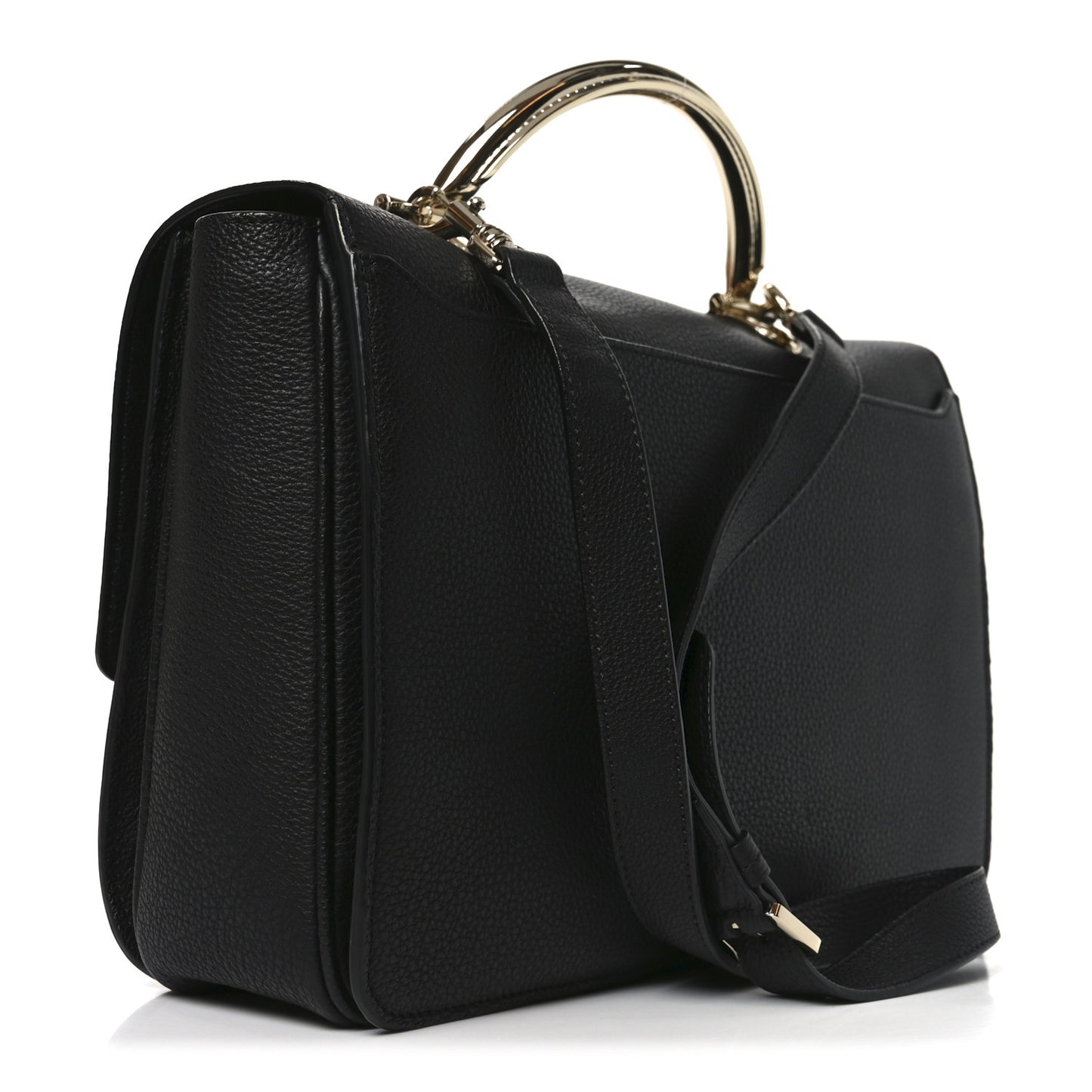 Grainy Calfskin Large Bayswater Shoulder Bag Black