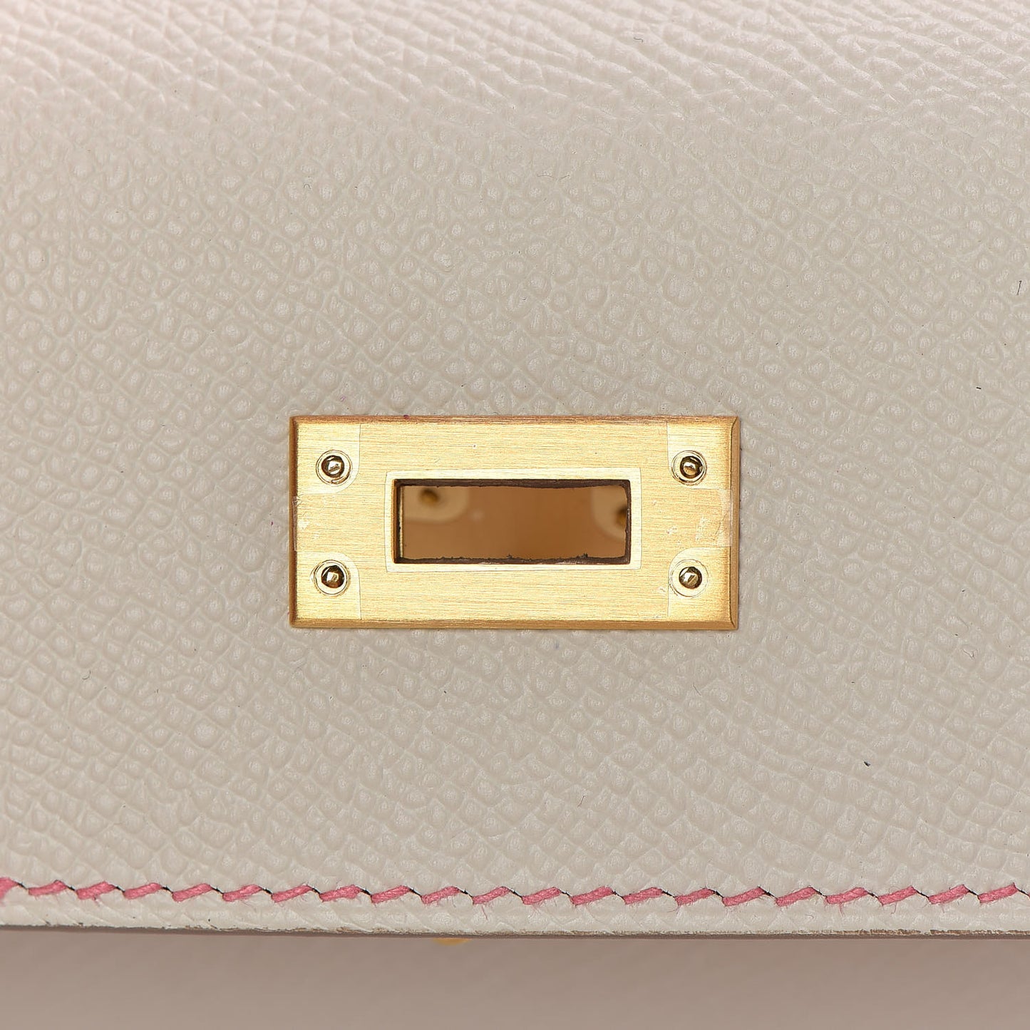 Epsom Bi-Color Horseshoe Kelly Sellier 25 Craie Rose Azalee