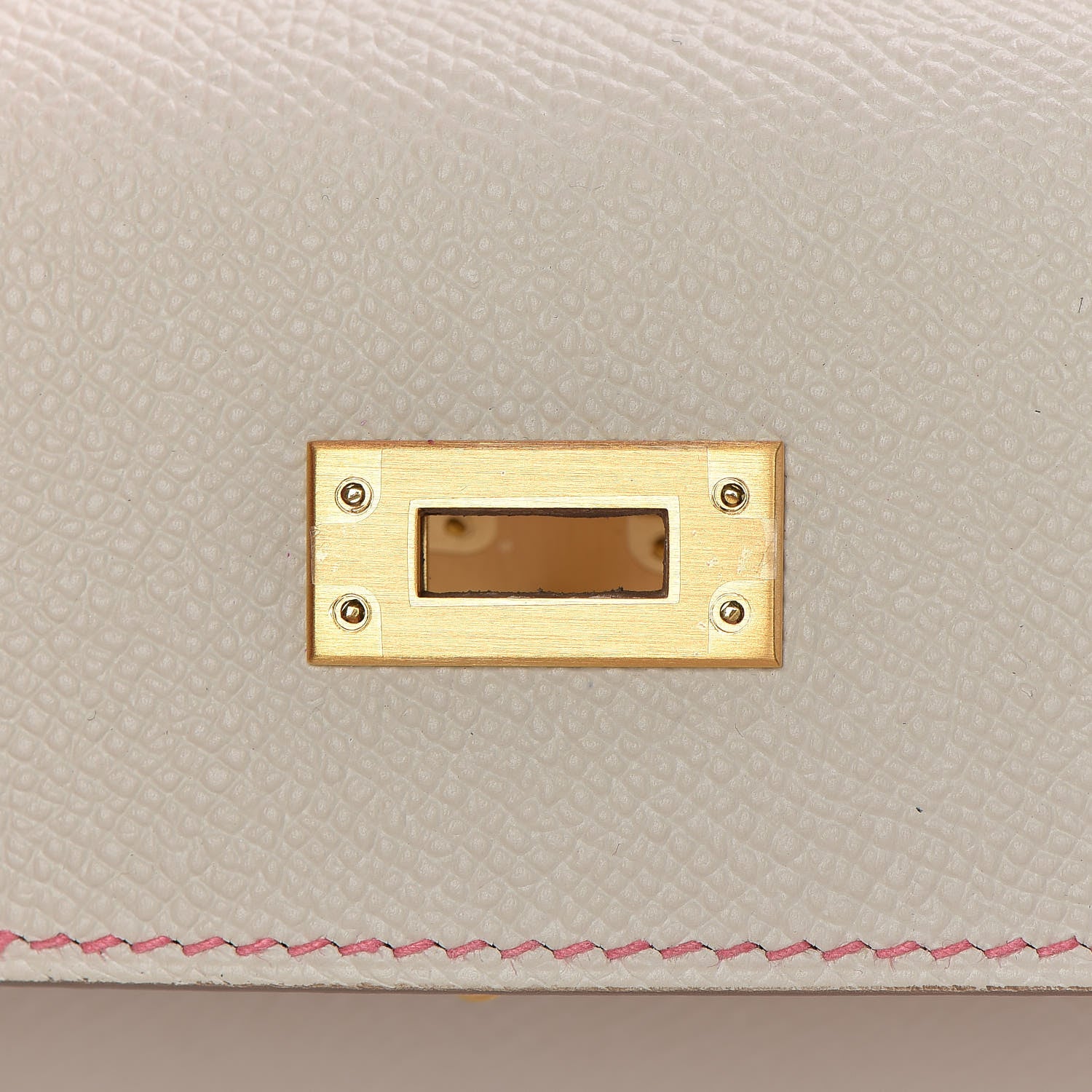 Hermes Epsom Bi-Color Horseshoe Kelly Sellier 25 Craie Rose Azalee 23 of 36