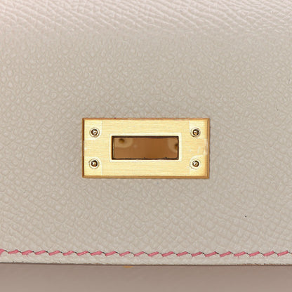 Hermes Epsom Bi-Color Horseshoe Kelly Sellier 25 Craie Rose Azalee 23 of 36