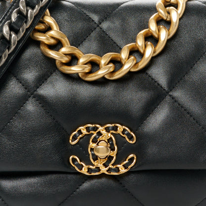 Chanel Goatskin Quilted Large Chanel 19 Flap Black 8 of 10