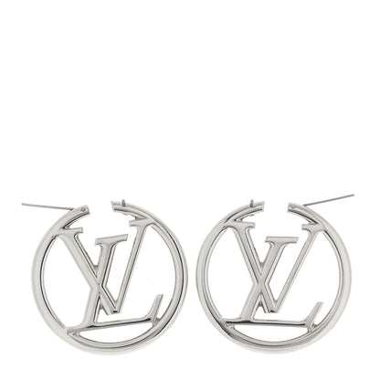 Louis Vuitton Palladium Louise Hoop Earrings Silver 3 of 4