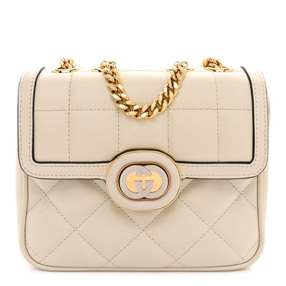 Gucci Calfskin Quilted Mini Deco Shoulder Bag Mystic White 1 of 13