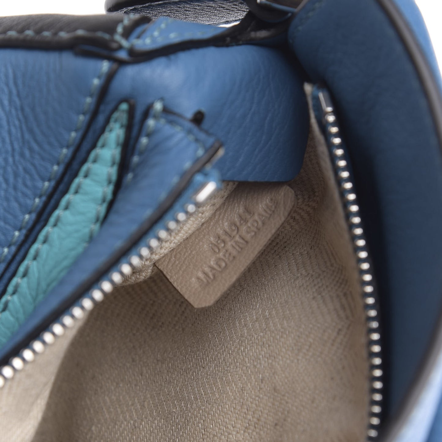 Calfskin Mini Puzzle Bag Dark Lagoon Black