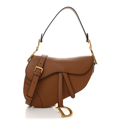 Christian Dior Grained Calfskin Saddle Bag With Strap Camello 1 of 11