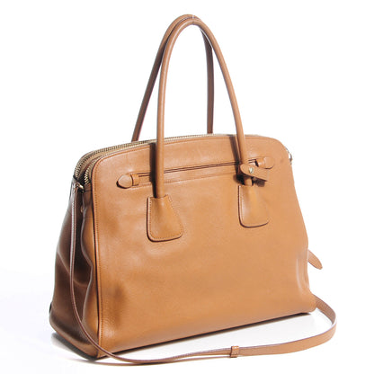 Prada Saffiano Cuir Large Top Handle Dome Caramel 5 of 12