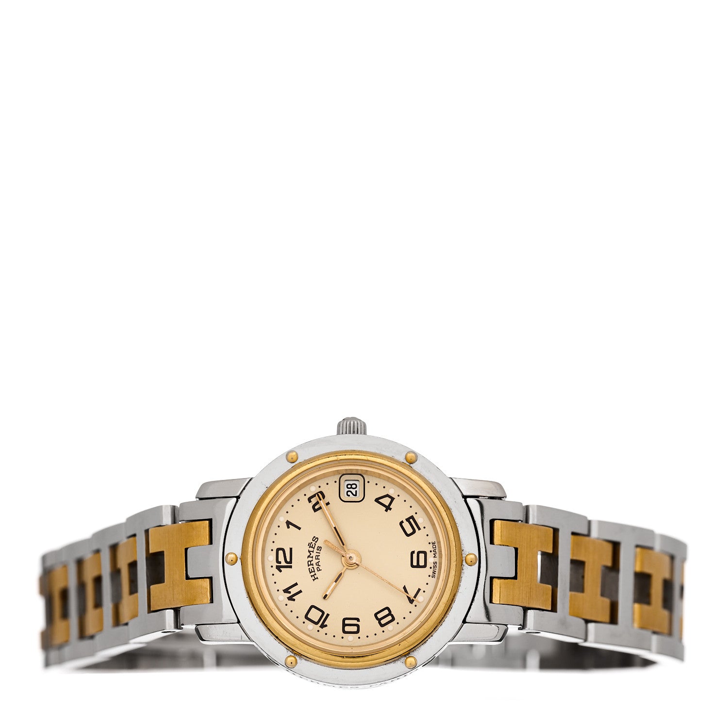 Hermes Stainless Steel 24mm Clipper Quartz Watch Gold 2 of 4