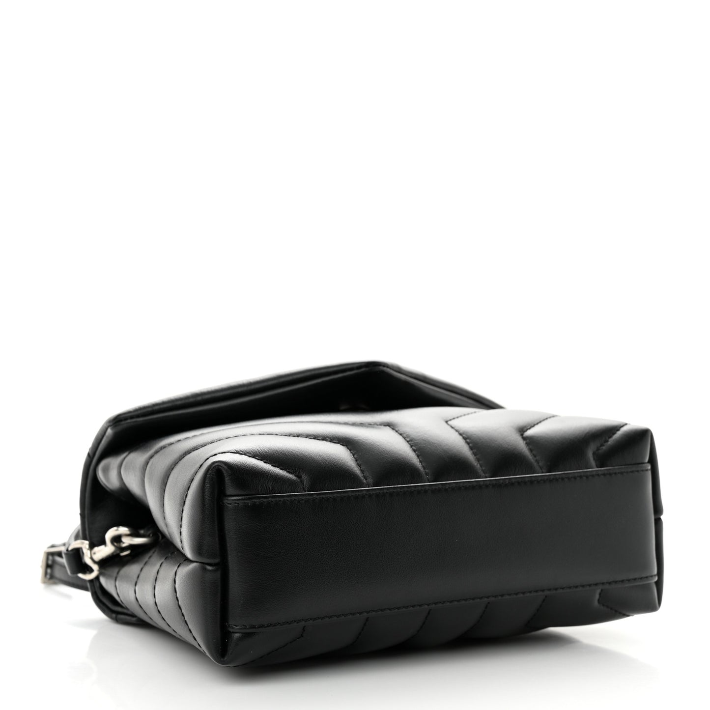 Calfskin Y Quilted Monogram Toy Loulou Crossbody Bag Black