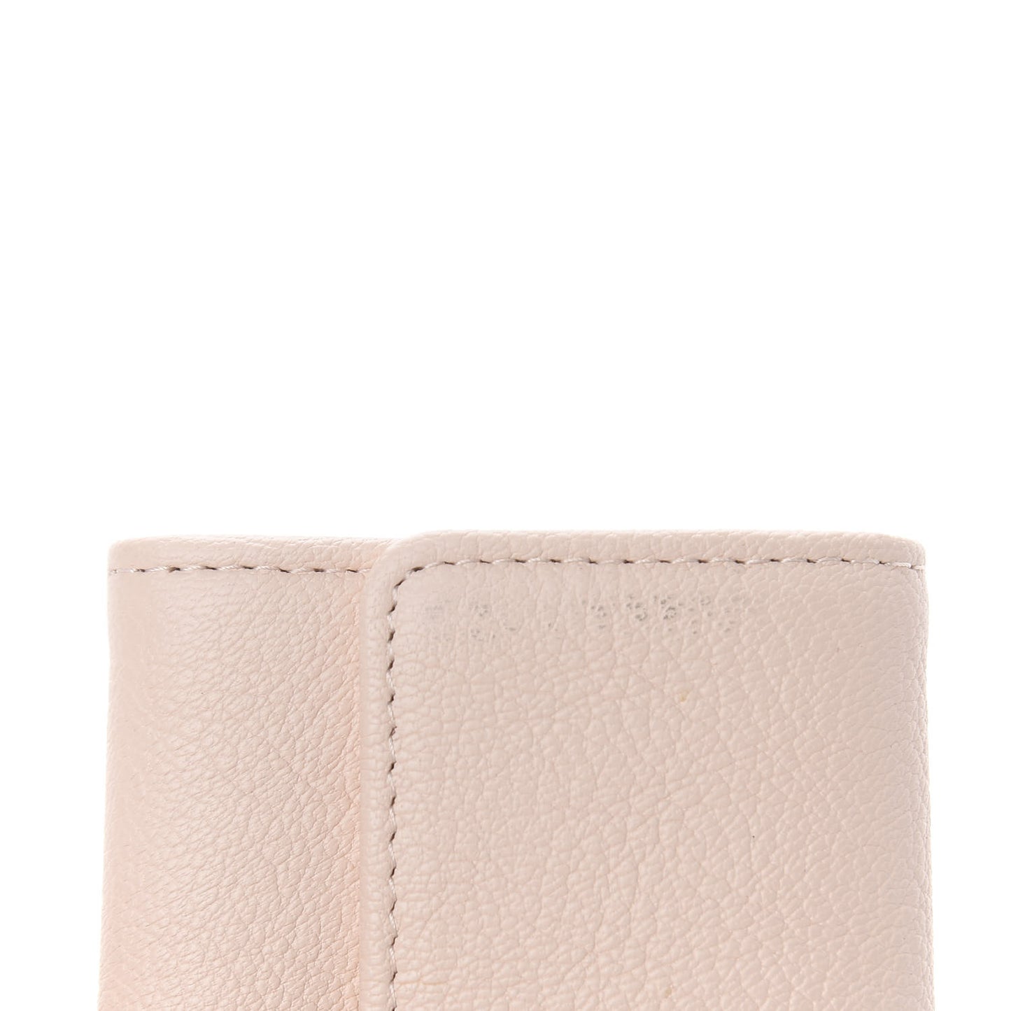Goatskin Camellia CC Flap Card Holder Light Beige