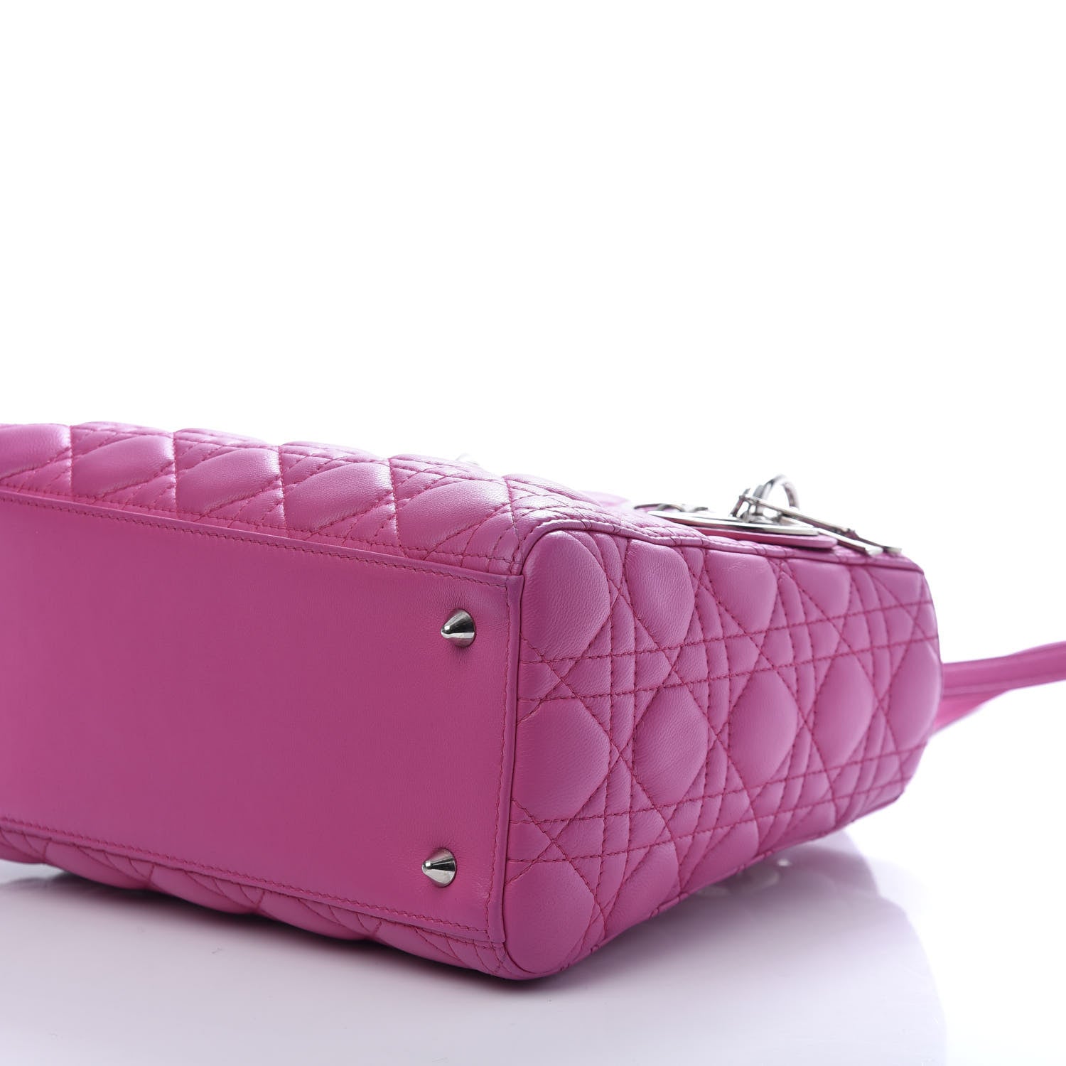 Christian Dior Lambskin Cannage Medium Lady Dior Fuchsia 7 of 14