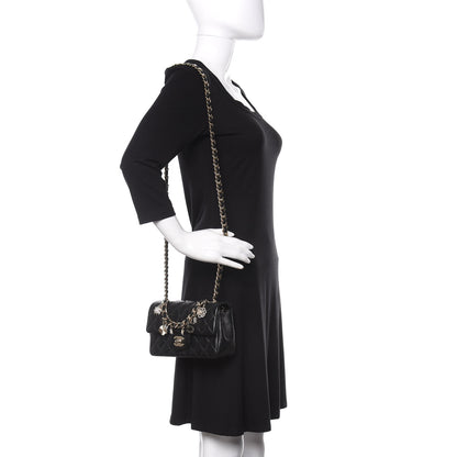 Chanel Lambskin Quilted Mini Coco Charms Rectangular Flap Black 2 of 11