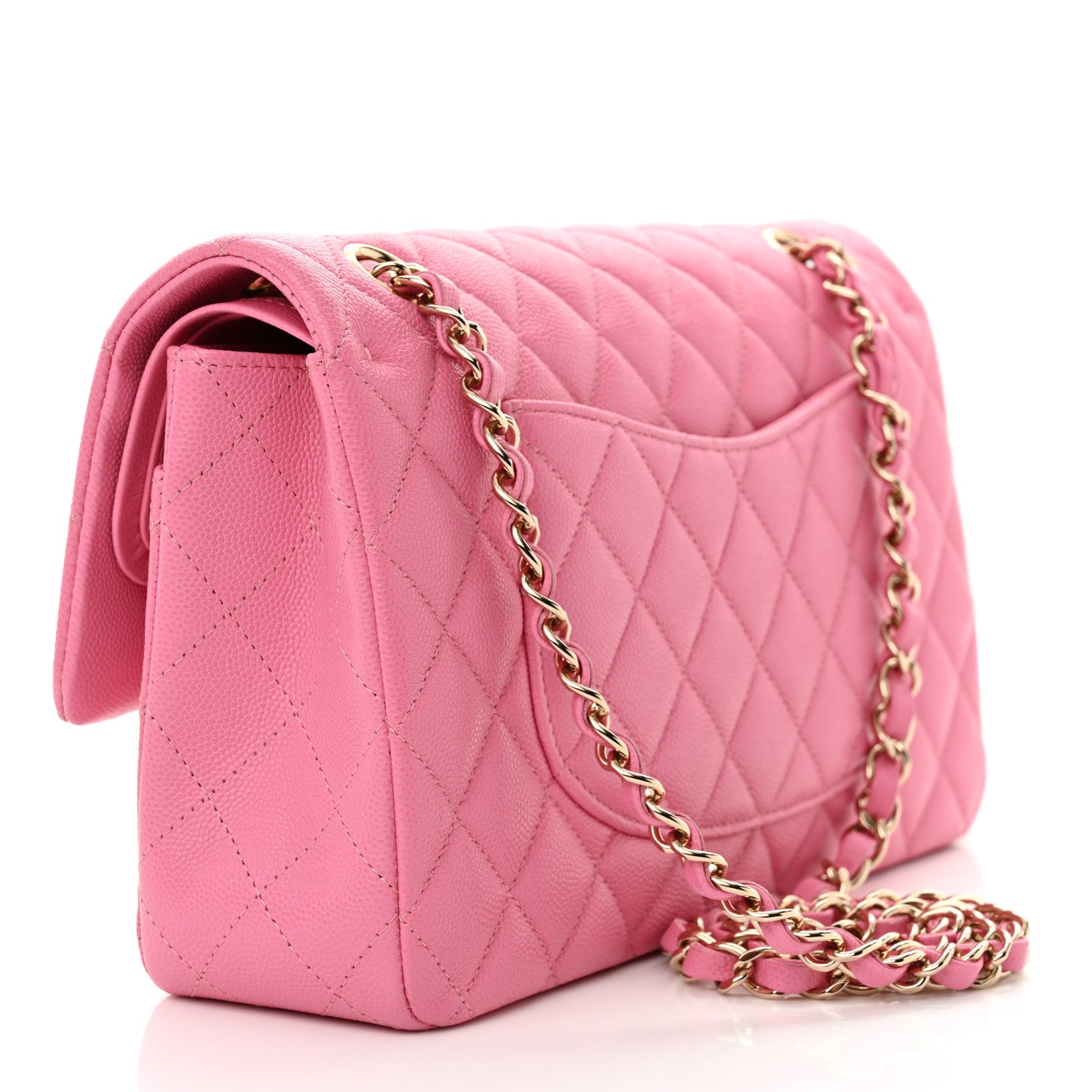 Chanel Caviar Quilted Medium Double Flap Pink 3 of 12