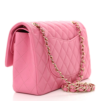 Chanel Caviar Quilted Medium Double Flap Pink 3 of 12