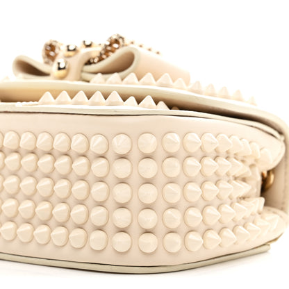 Christian Louboutin Calfskin Spikes Sweety Charity Shoulder Bag Beige 9 of 10