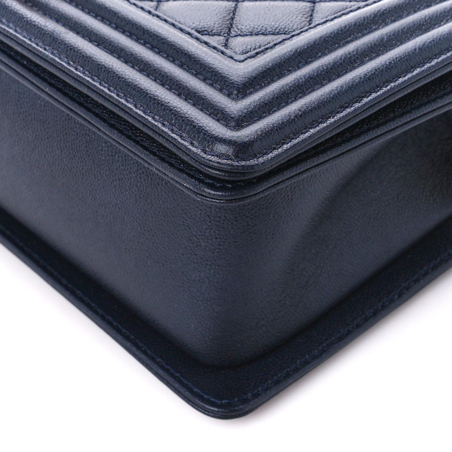 Chanel Caviar Quilted New Medium Boy Flap Dark Navy Blue 10 of 10