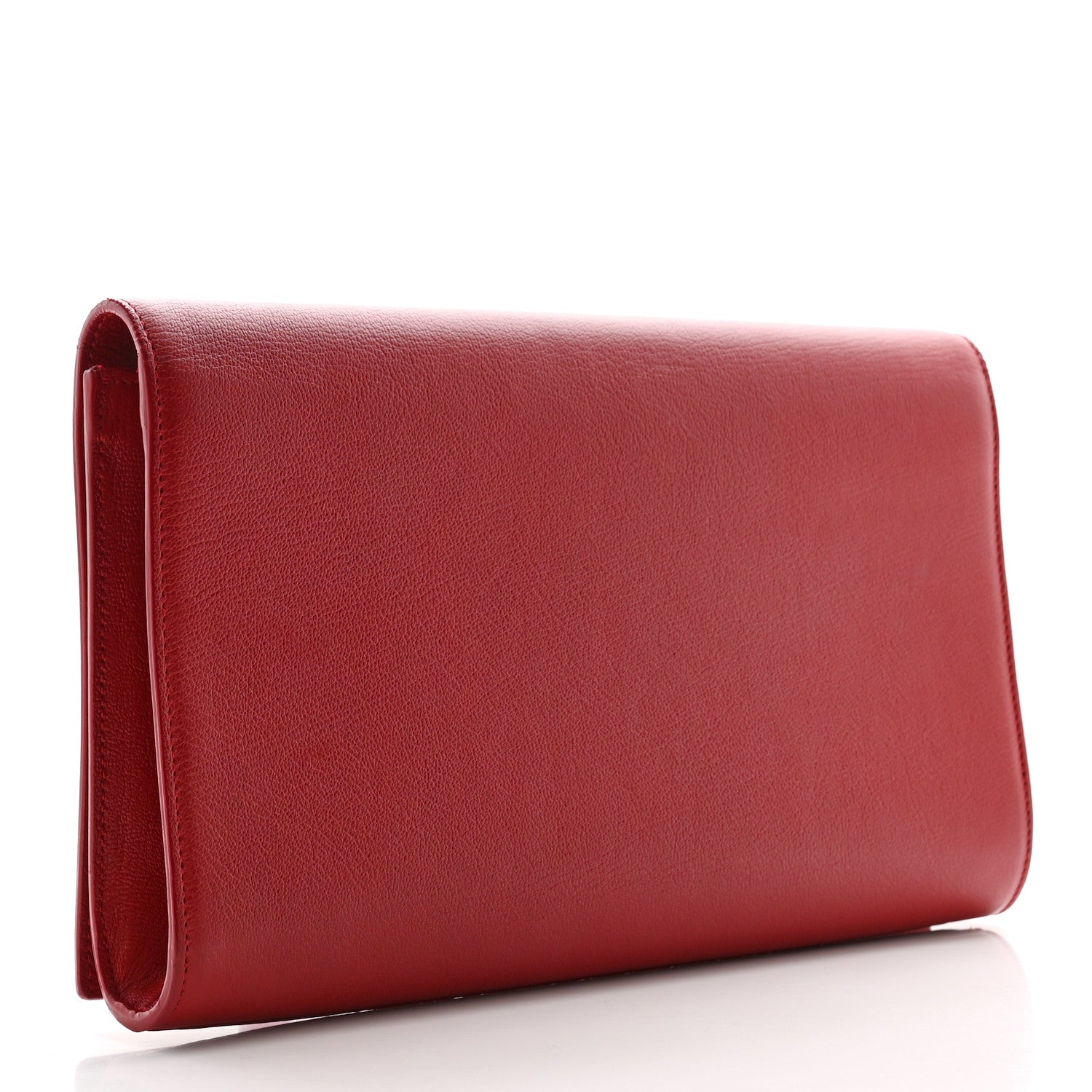 Saint Laurent Calfskin Monogram Large Belle De Jour Clutch Red 3 of 8