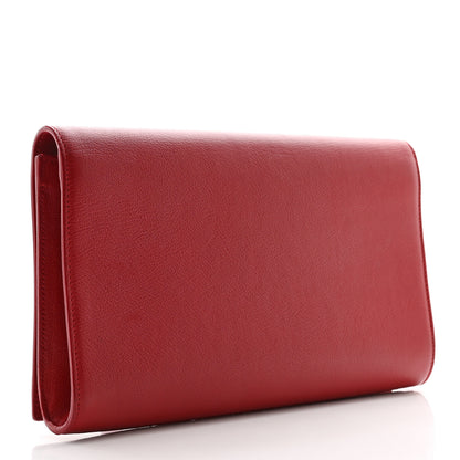 Saint Laurent Calfskin Monogram Large Belle De Jour Clutch Red 3 of 8