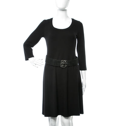 Chanel Suede Gripoix Poured Glass Buckle Belt 80 32 Black 2 of 9