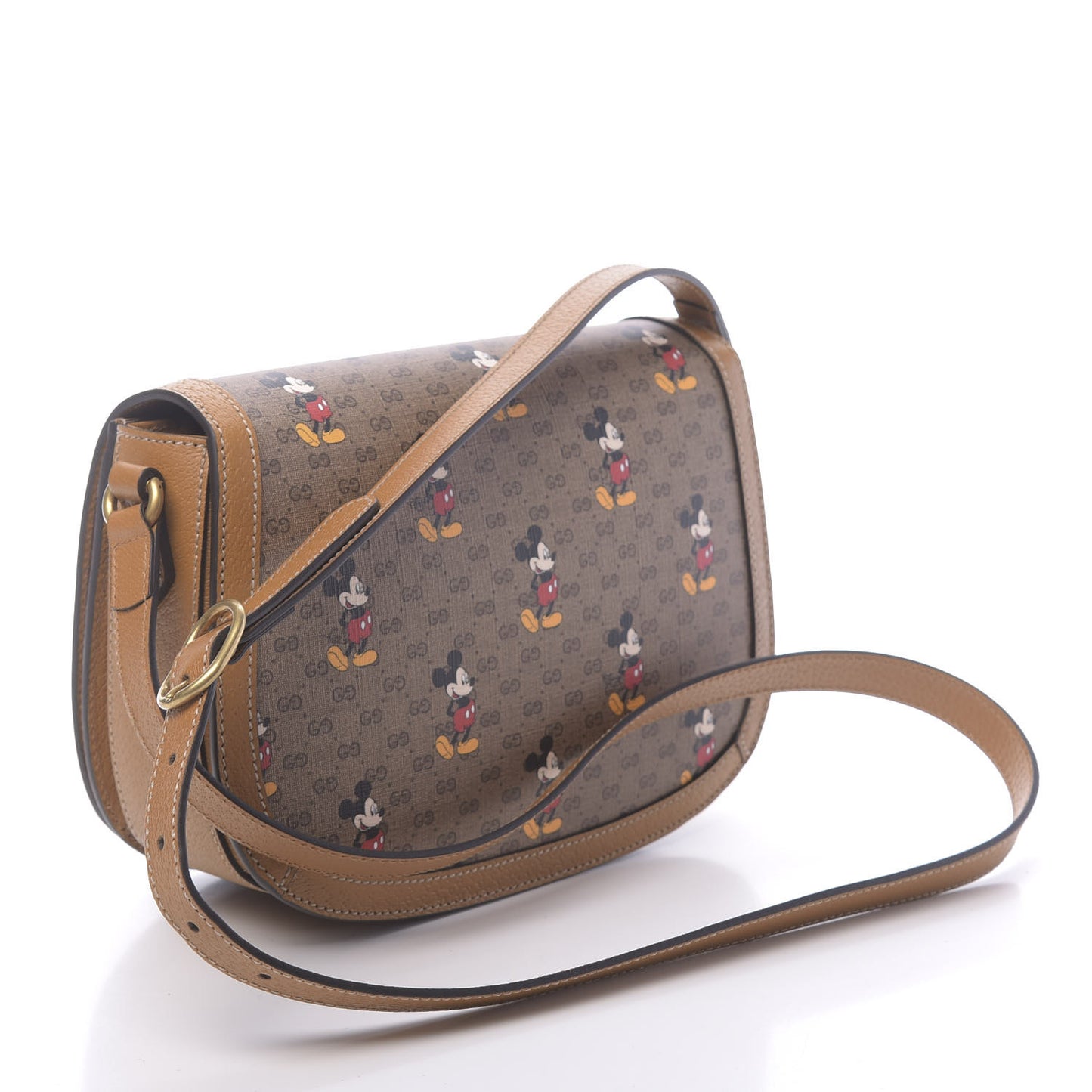 X DISNEY Mini Vintage GG Supreme Monogram Mickey Mouse Small Flap Messenger Bag Beige Vintage Sun Oil