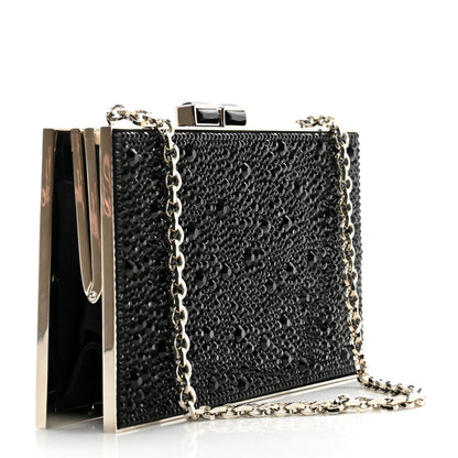 Judith Leiber Swarovski Crystal Minaudiere Clutch Black Gold 3 of 9