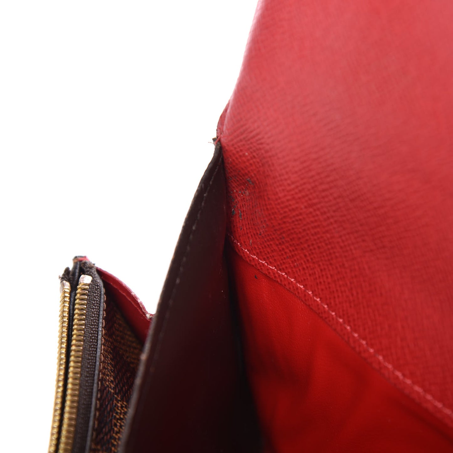 Damier Ebene Emilie Wallet Red