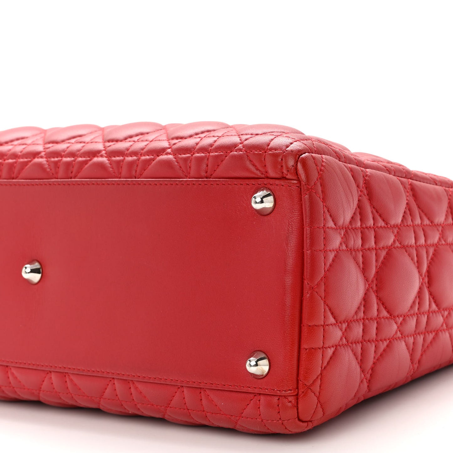 Lambskin Cannage Large Lady Dior Red