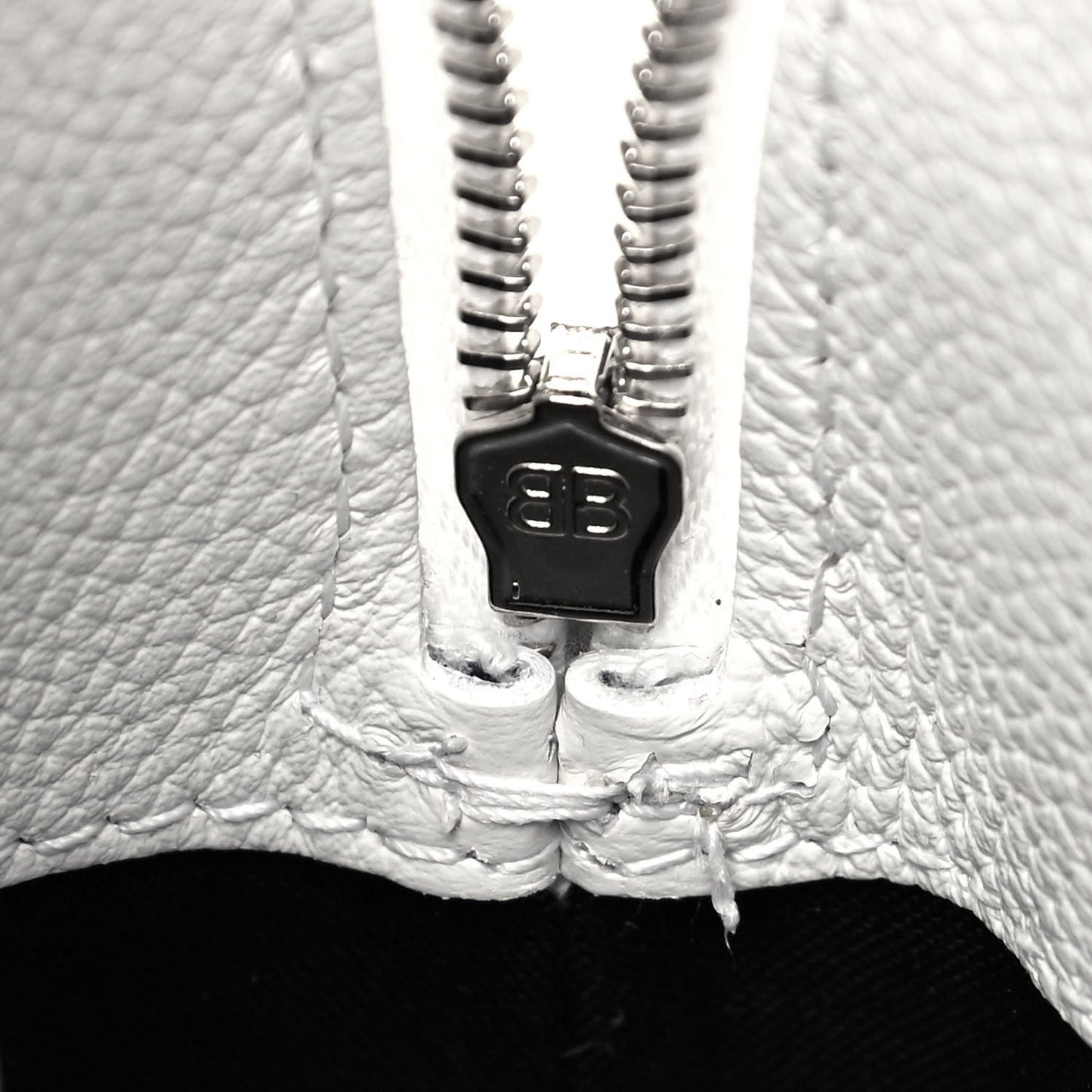 Grained Calfskin XXS Ville Top Handle Bag White Black
