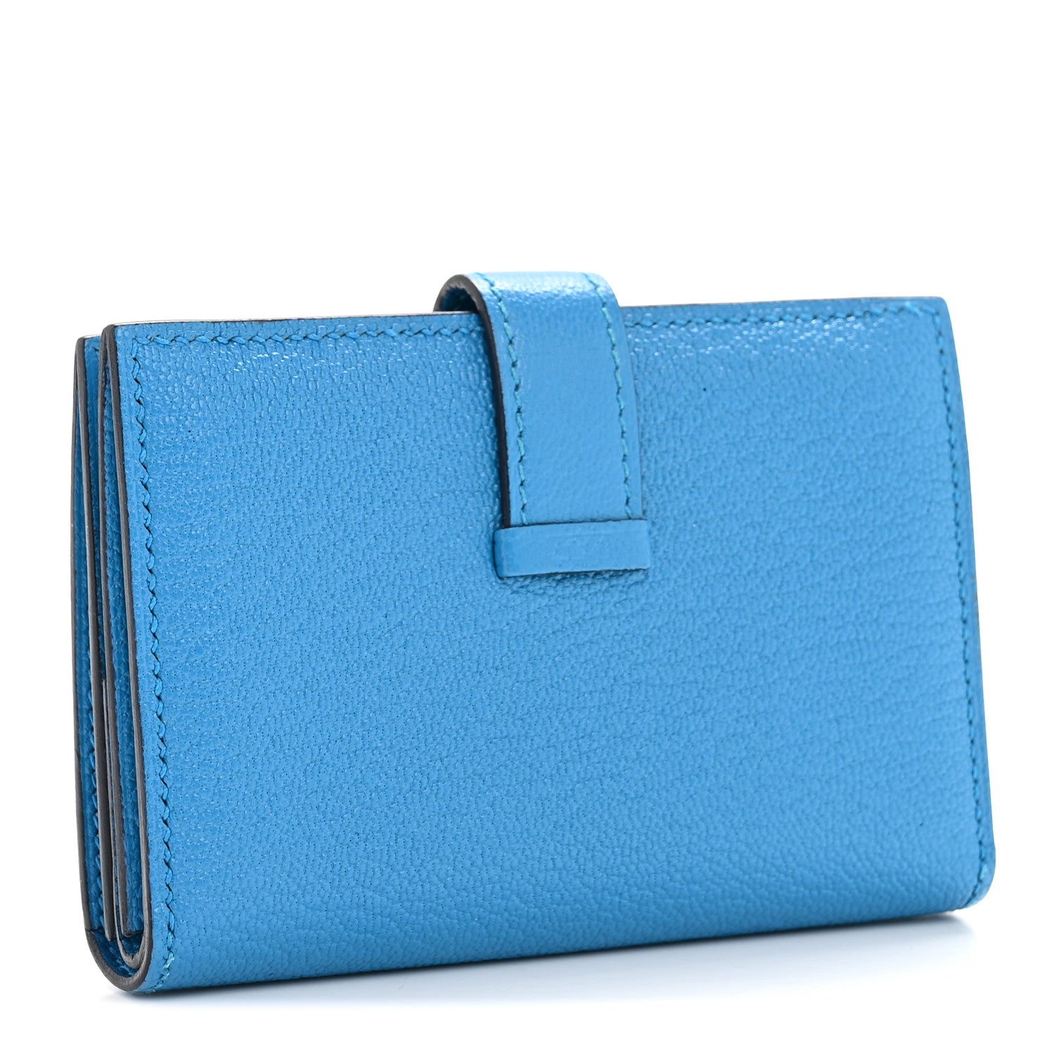 Hermes Chevre Mysore Mini Bearn Wallet Bleu Frida 1822268