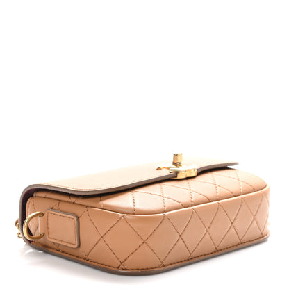 Chanel Calfskin Quilted Multi Pouching Flap And Coin Purse Beige 5 of 11
