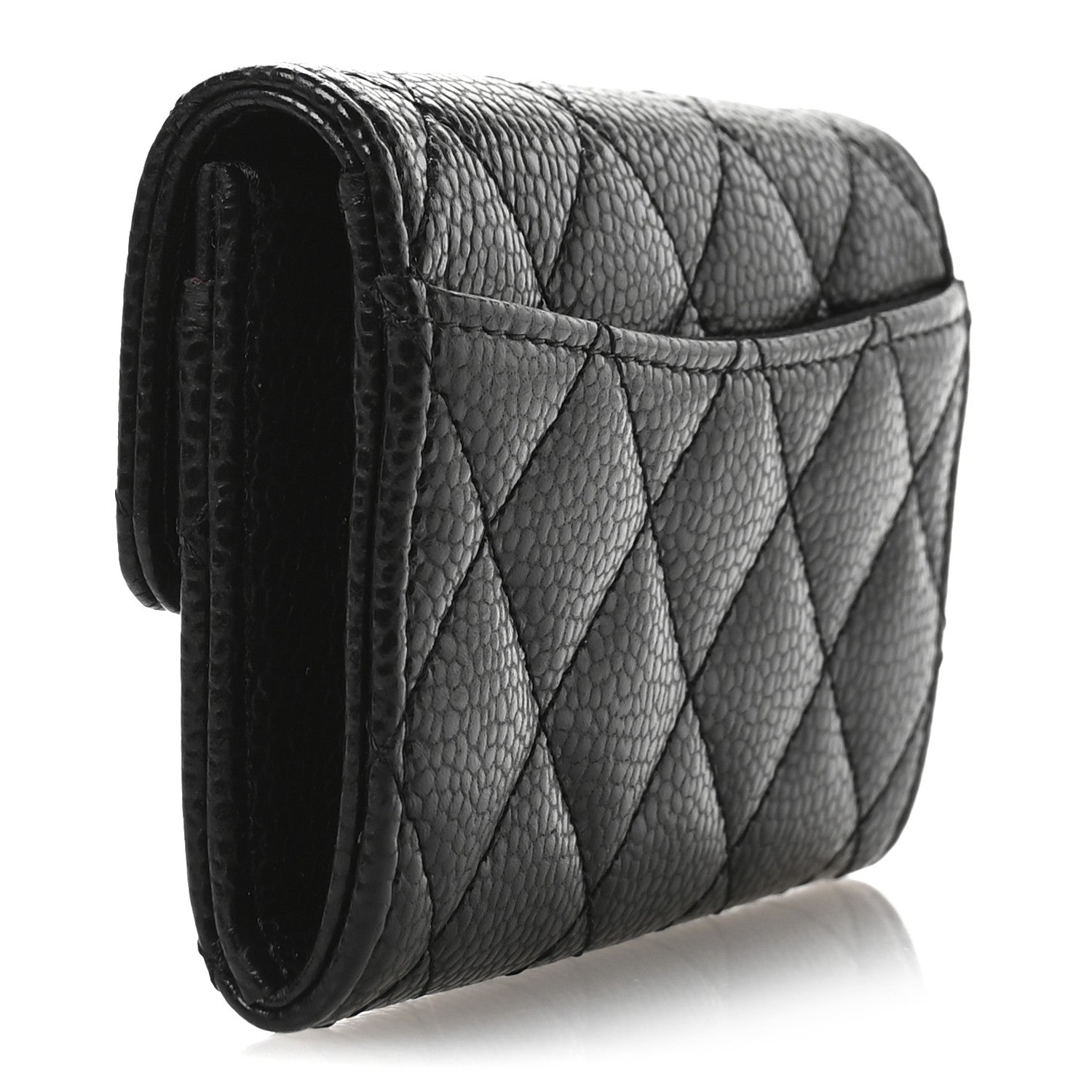 Chanel Caviar Quilted Flap Card Holder Wallet Black 3 of 9