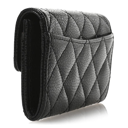 Chanel Caviar Quilted Flap Card Holder Wallet Black 3 of 9