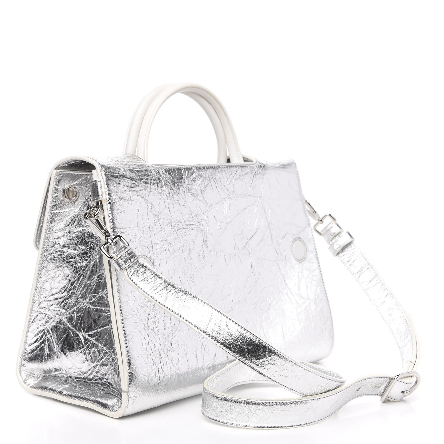 Christian Dior Metallic Calfskin Medium Diorever Flap Silver 3 of 12