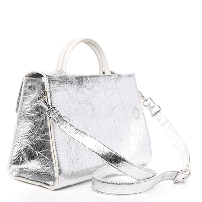 Christian Dior Metallic Calfskin Medium Diorever Flap Silver 3 of 12