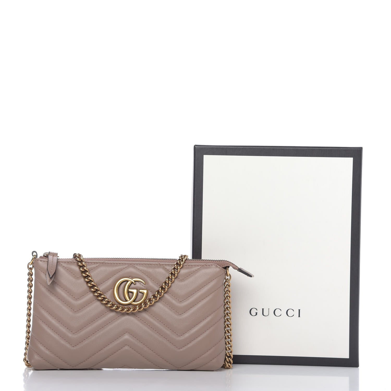 Gucci Calfskin Matelasse Mini GG Marmont Chain Bag Porcelain Rose 10 of 10