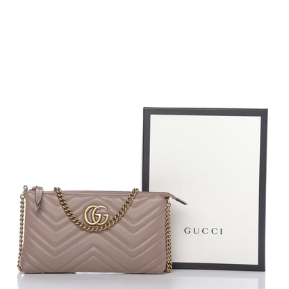 Gucci Calfskin Matelasse Mini GG Marmont Chain Bag Porcelain Rose 10 of 10