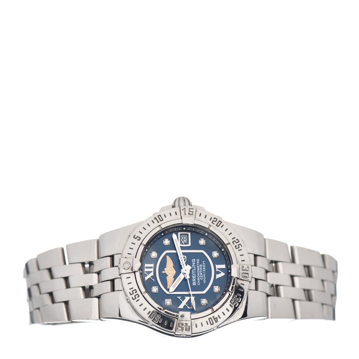 Breitling Stainless Steel Diamond 30mm Starliner Quartz Watch Blue A71340 2 of 5