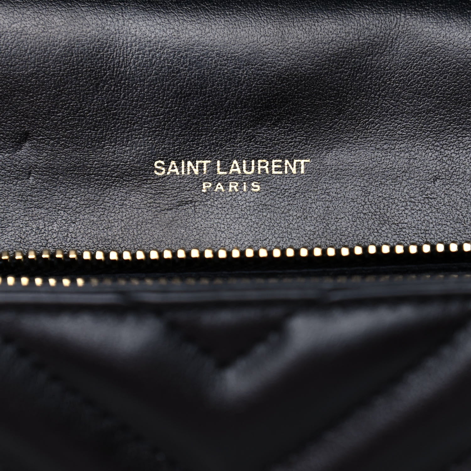 Saint Laurent Calfskin Matelasse Chevron Studded Monogram Medium College Bag Black 5 of 11