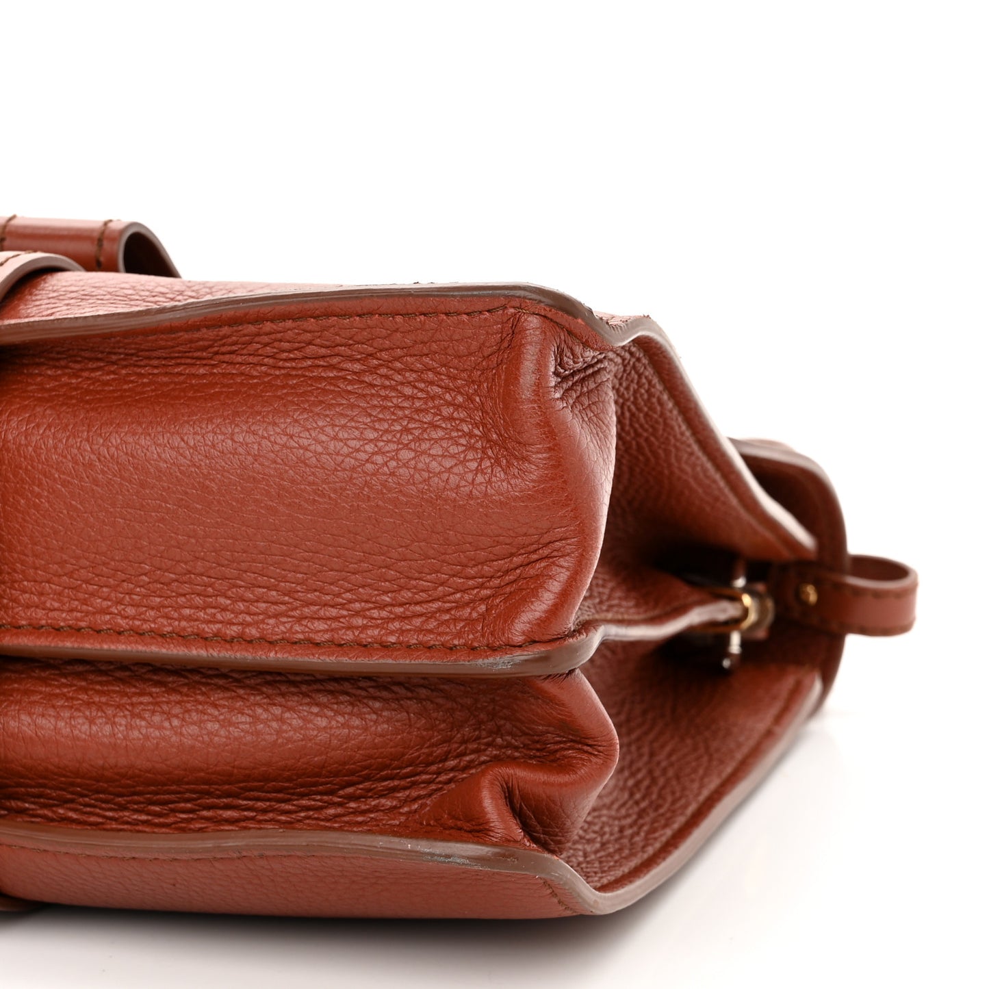Shiny Grained Calfskin Medium Aby Day Shoulder Bag Sepia Brown