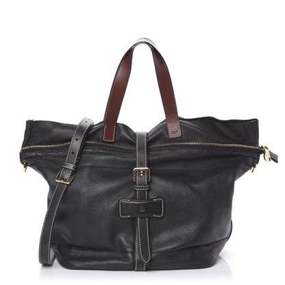 Loewe Lambskin Satchel Black Tan 1 of 15
