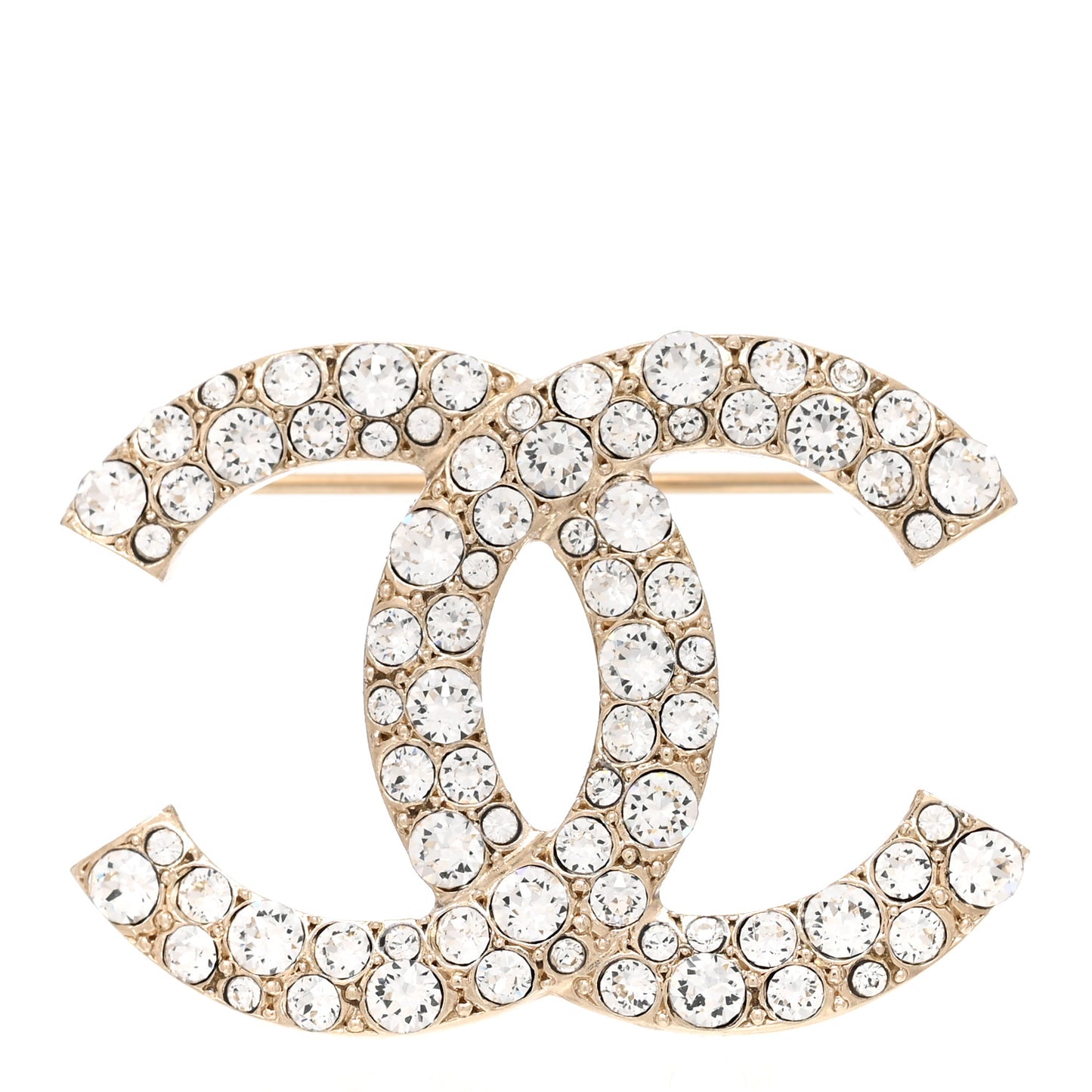 Crystal CC Brooch Light Gold