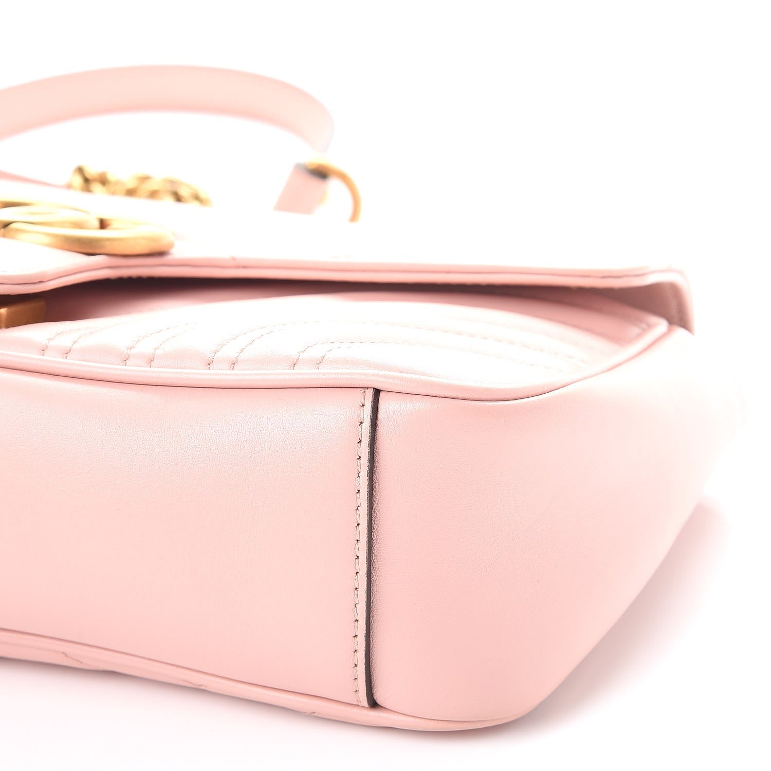 Gucci Calfskin Matelasse Small GG Marmont Shoulder Bag Perfect Pink 10 of 11