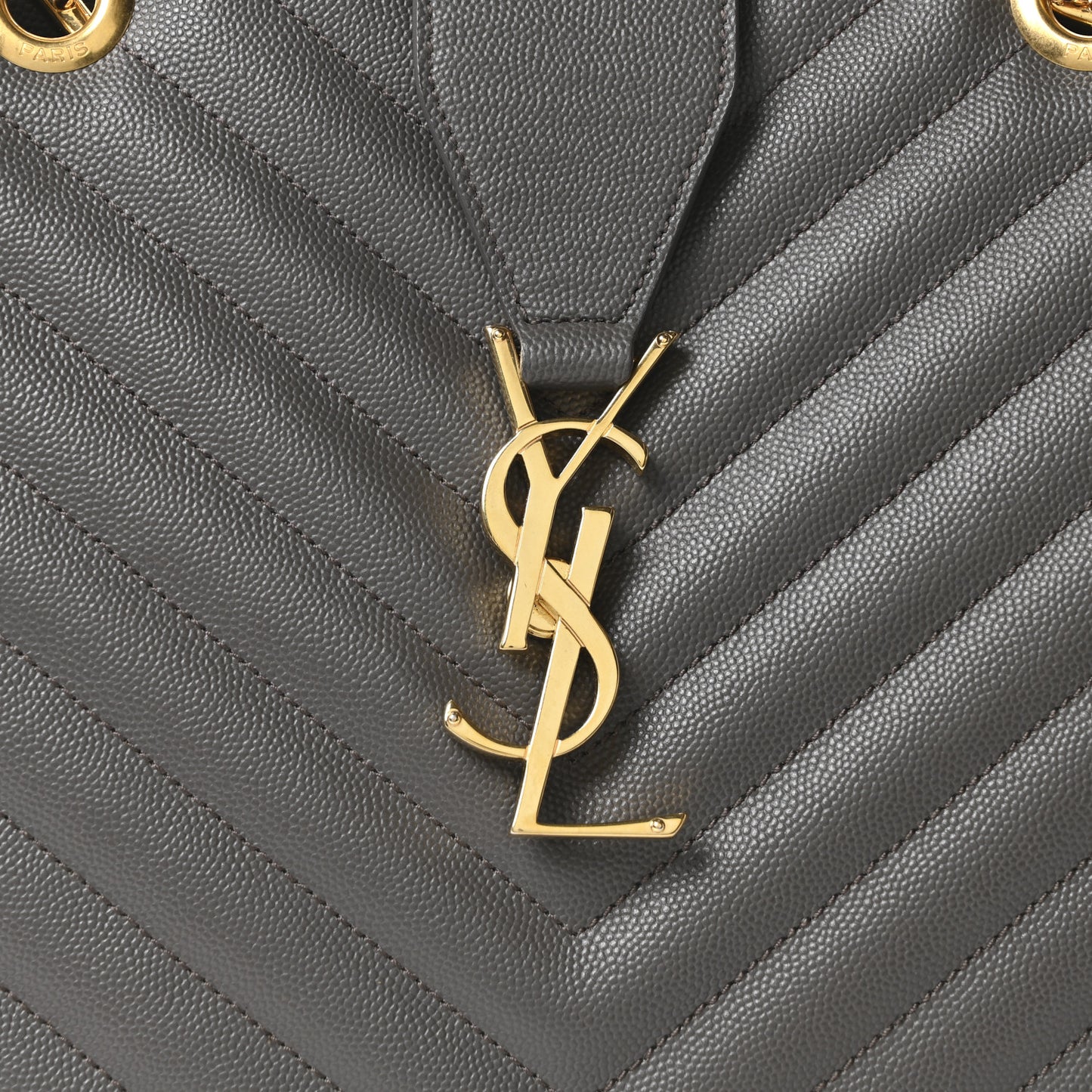 Grain De Poudre Matelasse Chevron Monogram Shopping Bag Fog