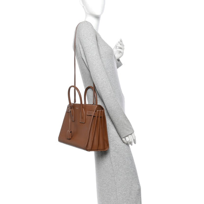 Saint Laurent Grained Calfskin Topstitch Small Classic Sac De Jour Taupe 2 of 14