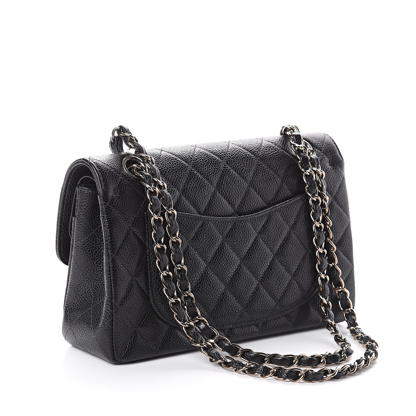Caviar Quilted Small Double Flap Black