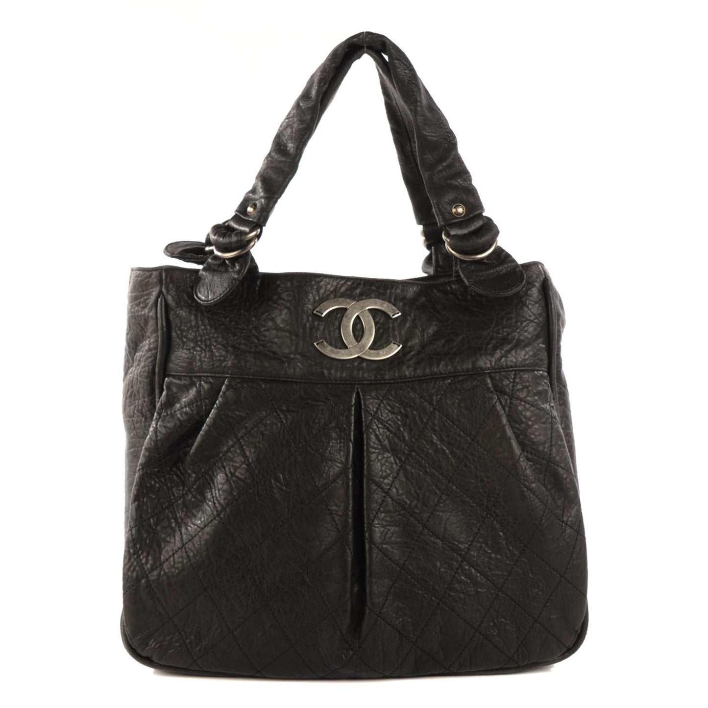Distressed Lambskin Le Marais Tote Black